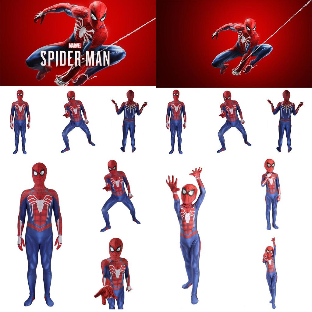 Exquisite Workmanship Ps4 Spiderman Jumpsuit Cosplay Costume For Halloween