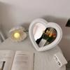 Ins Love Heart Cosmetic Mirror Wall Hanging Dormitory Dressing Mirror Pink White Korean Living Room Decorative Mirrors For Girls