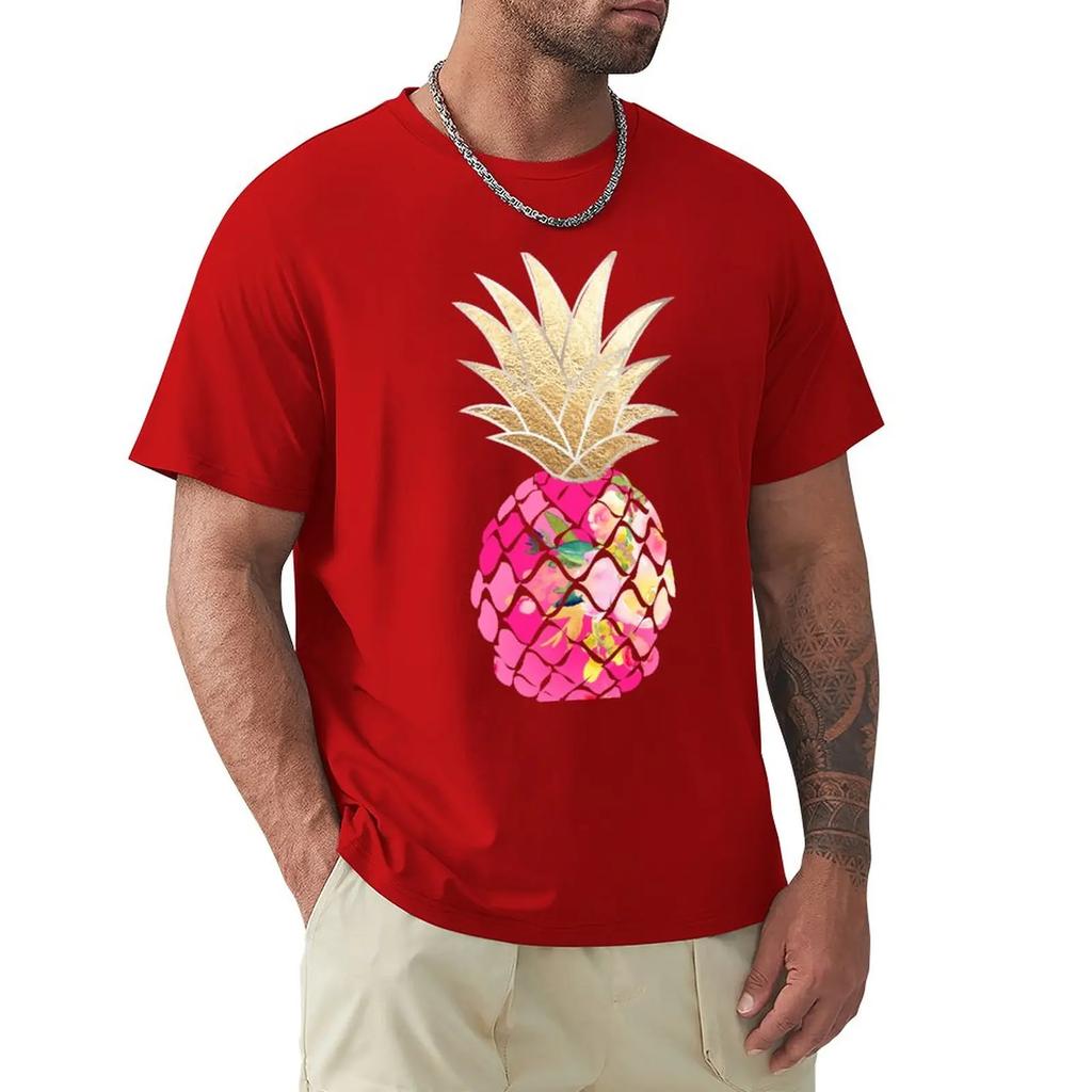 Aloha pineapple Hot Pink TShirt new edition quickdrying summer top Mens tshirt