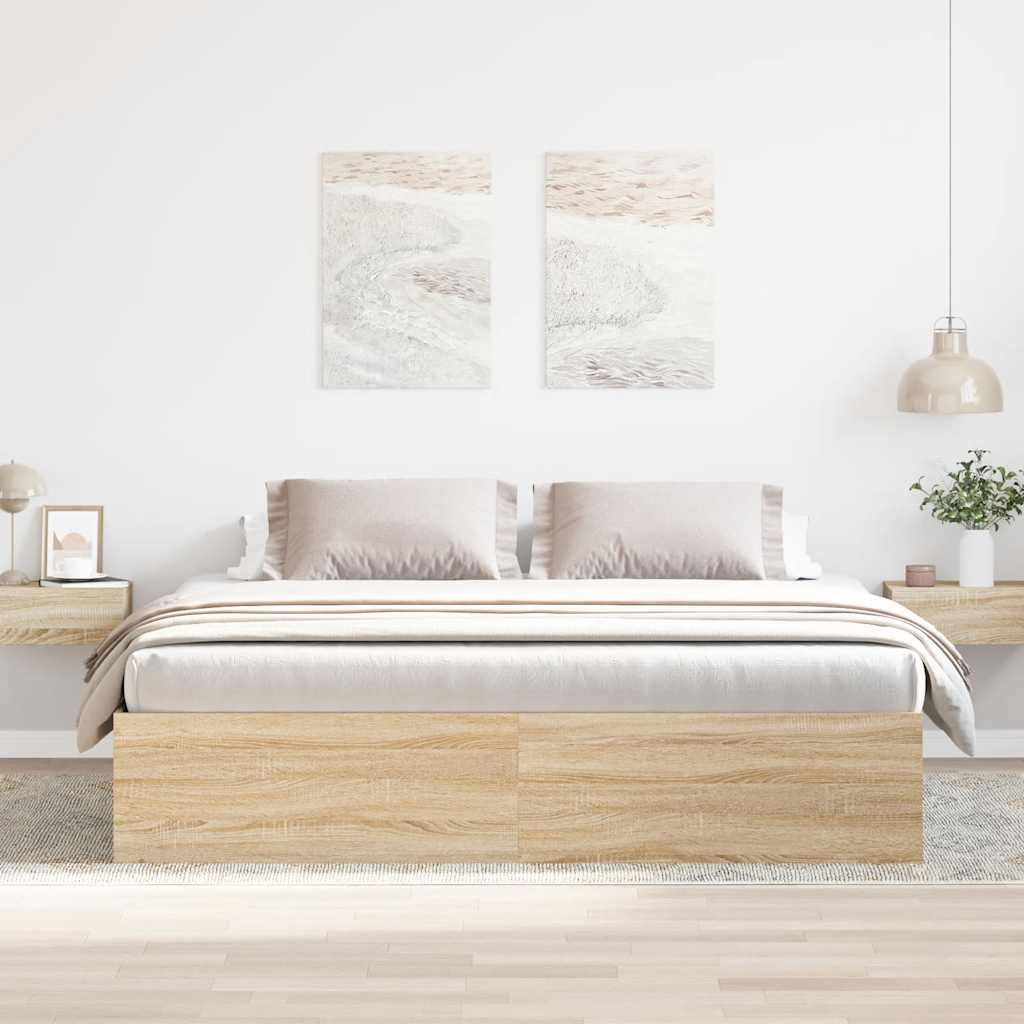 vidaXL Bettgestell Sonoma-Eiche 180x200 cm