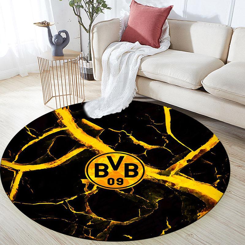 Borussia Dortmund2,Runder Teppich,Teppich für Wohnzimmer Schlafzimmer Sofa Spielzimmer Dekor,Rutschfeste Bodenmatte