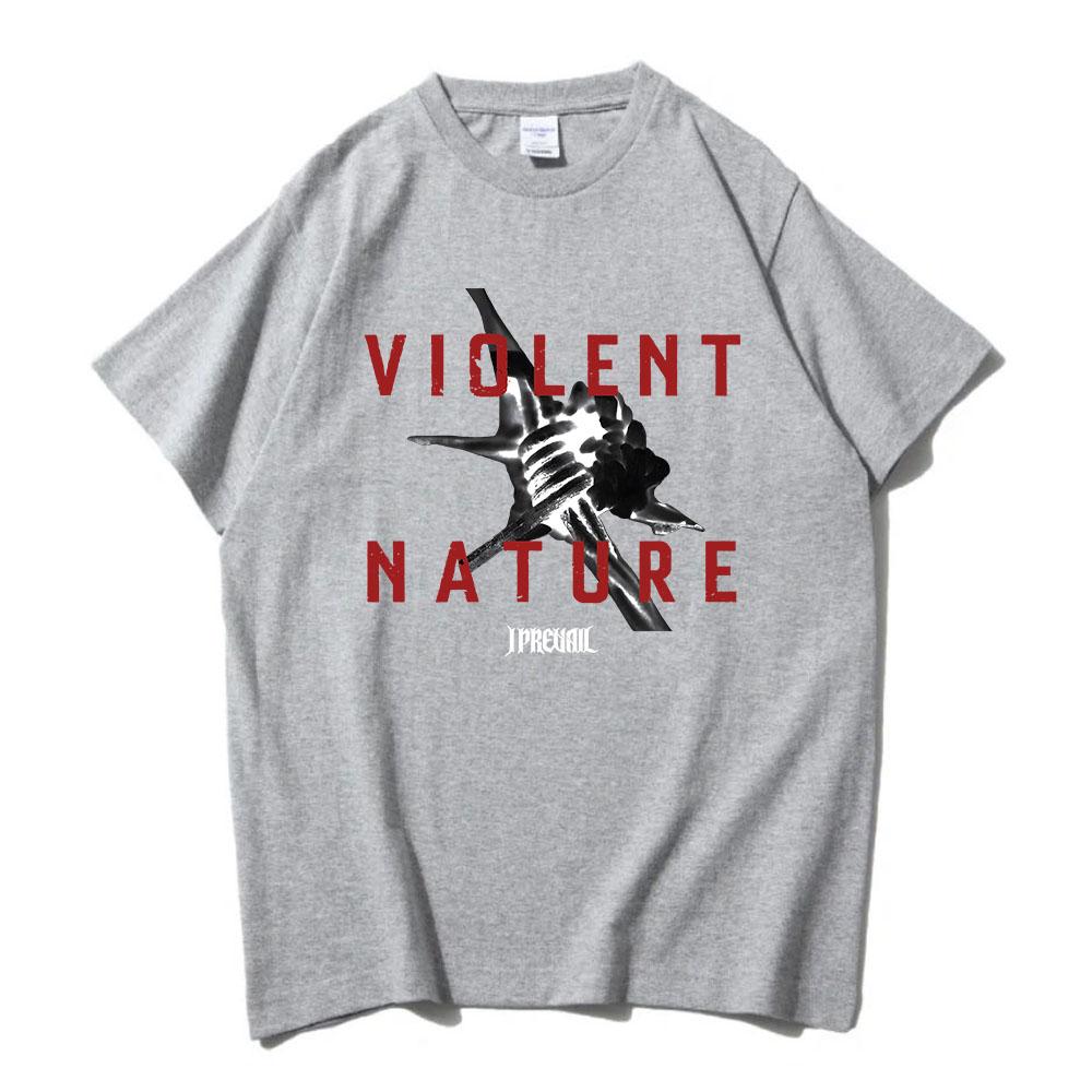 VIOLENT NATURE ALBUM COVER T-SHIRT Rockband I Prevail Punk T-Shirt Kurzarm Baumwolle Lockeres T-Shirt Grafik-Kleidung Tees