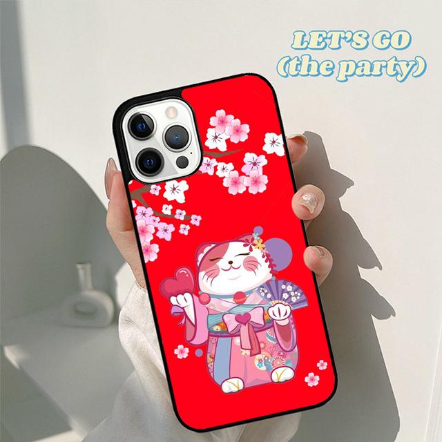 Autumu Japanese Lucky Cat Art Phone Case Cover for iPhone 16 15 12 mini 11 13 14 Pro Max SE 2020 Apple 6S 7 8 Plus Coque