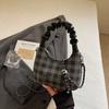 Original Design Girl Handbag Bag Simple New Shoulder Bag High Value Cute Versatile Plaid Messenger Women's Bag
