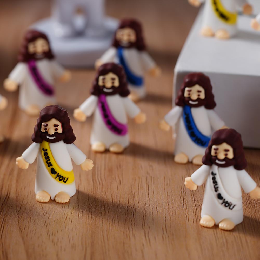 50pcs Mini Jesus Statue Easter Decoration Jesus Toys Figure Christ Religious Savior Jesus Doll Easter Supplies Desk Ornament