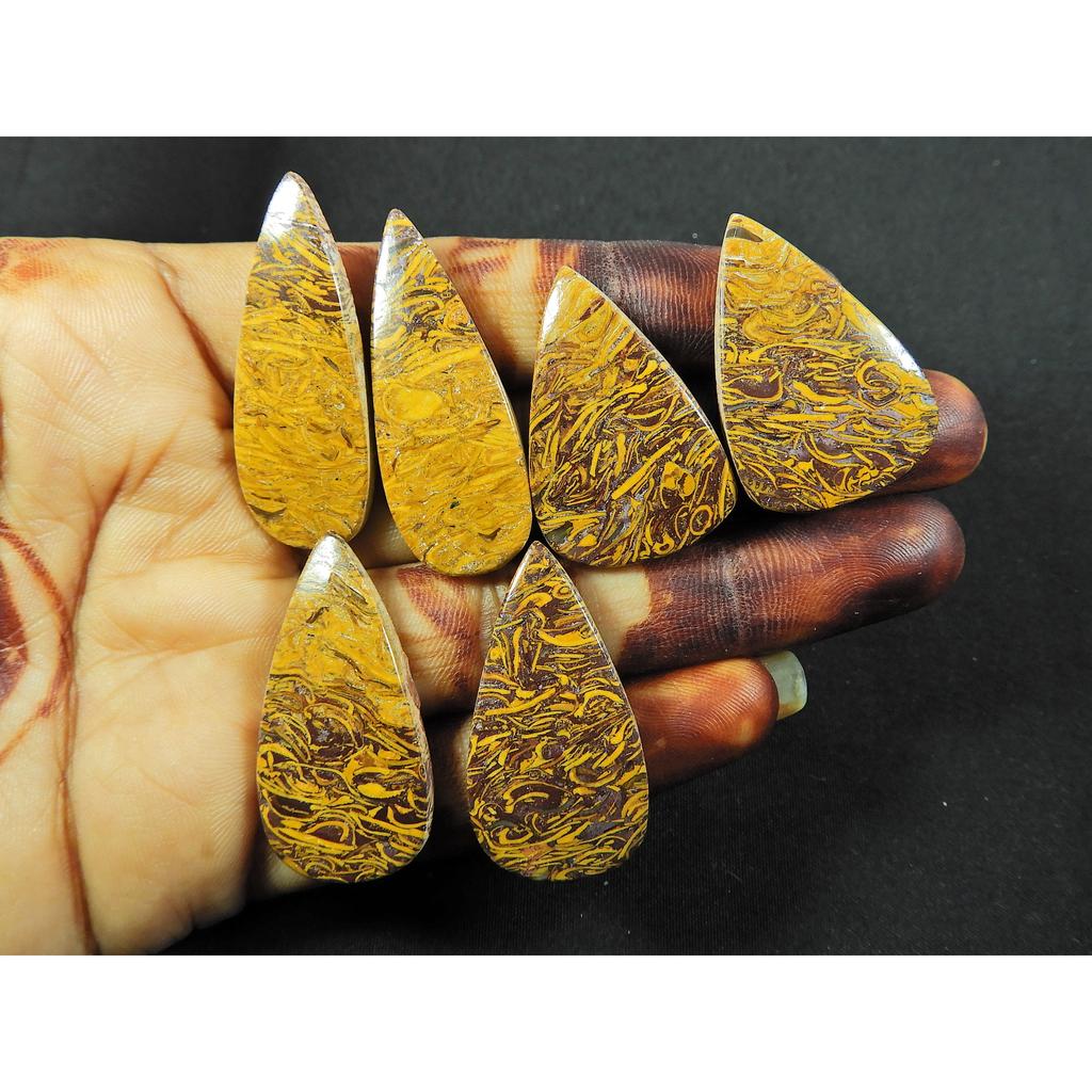 30-35 MM Mariam Jasper Pear Matched Earring Pair Loose Gemstone 4 Pair Lot SY-259