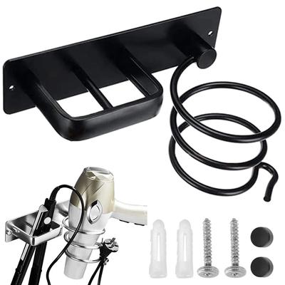 NewHair Dryer Holder Organized Rack Aluminium Wall Mounted Hair Straightener Stand Bedroom & Bathroom Hair Tool Organizer for