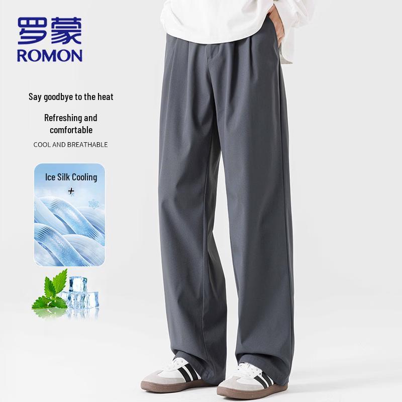ROMON Men s Loose Fit Ice Feel Straight Leg Casual Pants 2XL