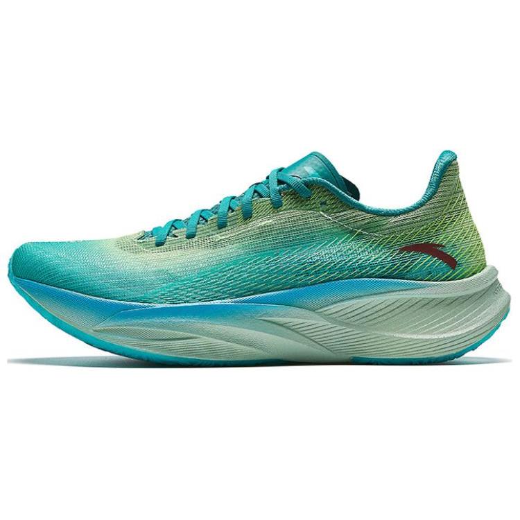 New Anta Slip Resistant Breathable Low Top Long Distance Running Training Sprint Marathon Running Shoes Men's Green Blue 112455563-6