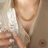 European & American Bold Thick Chain Patchwork Necklace for Women - Hip Hop Trend, 18K Gold-Plated Titanium Steel Jewelry