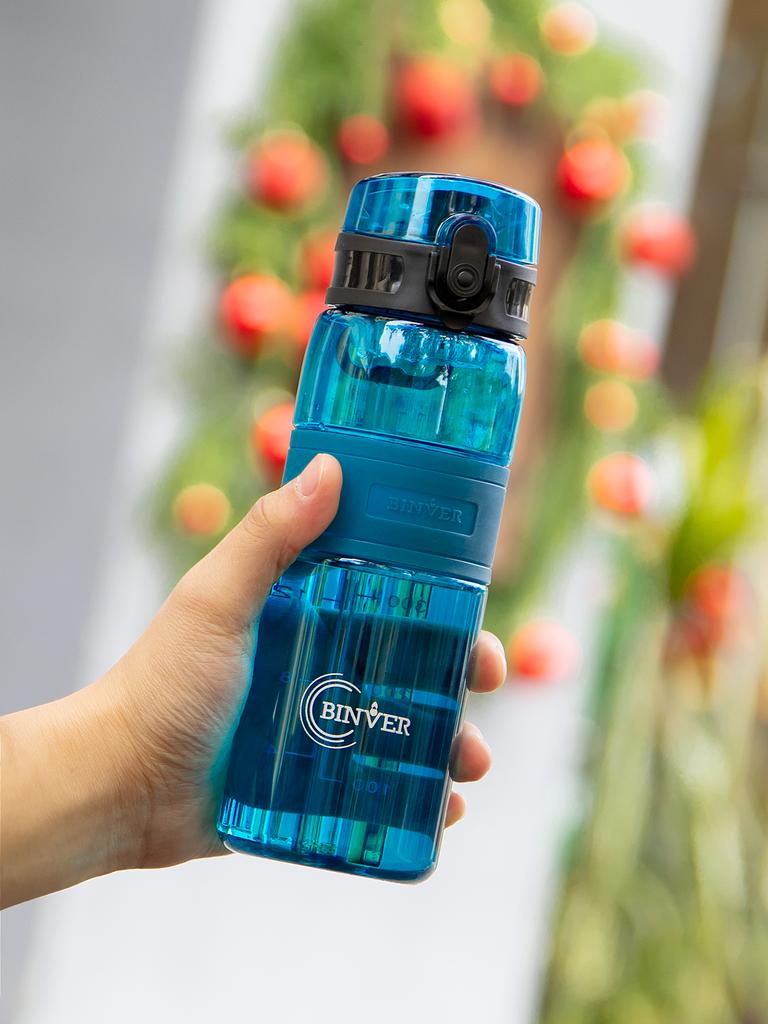 500ml Sports Water Bottle Portable Leak-proof Plastic Cup Drinkware With Tea Filter Tour Gym Outdoor Fitness Transparent Cup