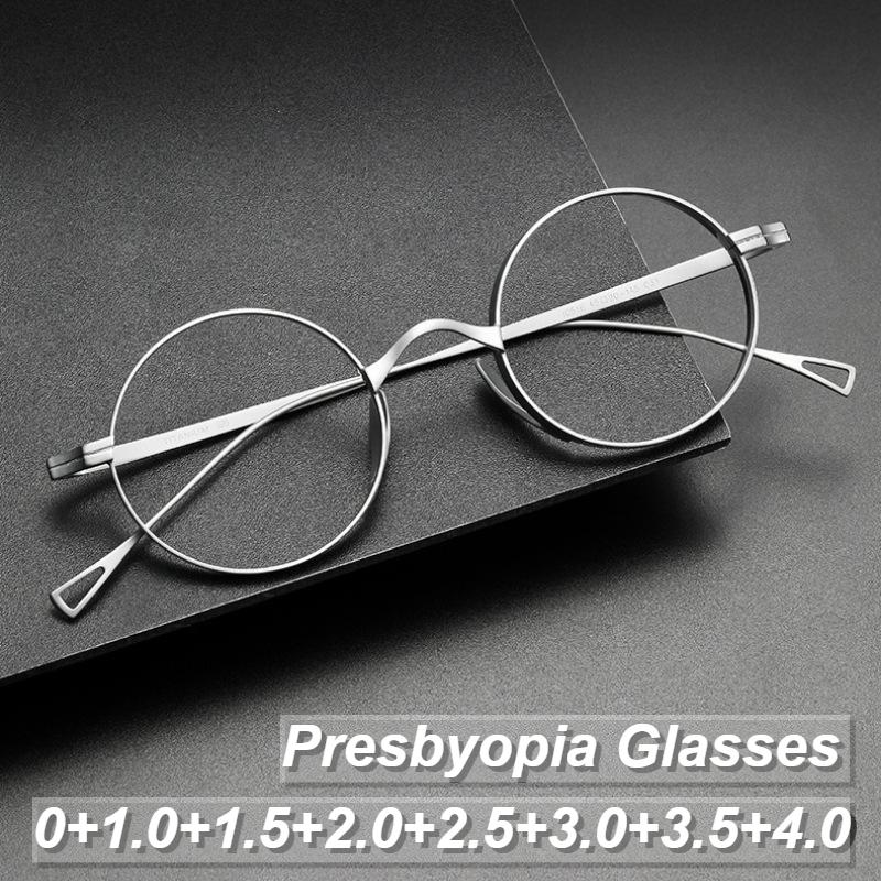 Retro Round Frame Small Frame Presbyopia Glasses for Men and Women, Fashionable, Ultra Light, High-quality Anti Blue Light Readi