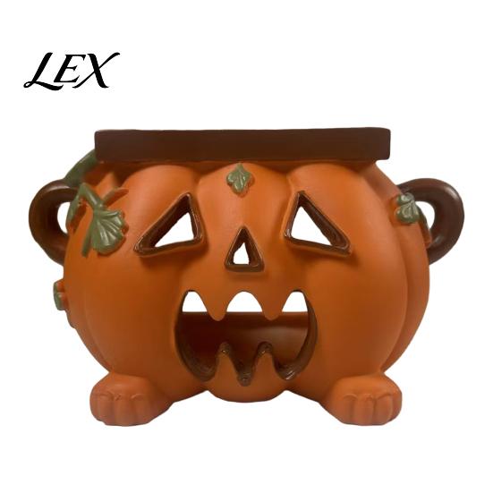 Novelty Home Accessory Halloween Pumpkin Tissue Box Holder, Resin Decorative Facial Funny Face Party Supplies Cover for Office Kitchen Living