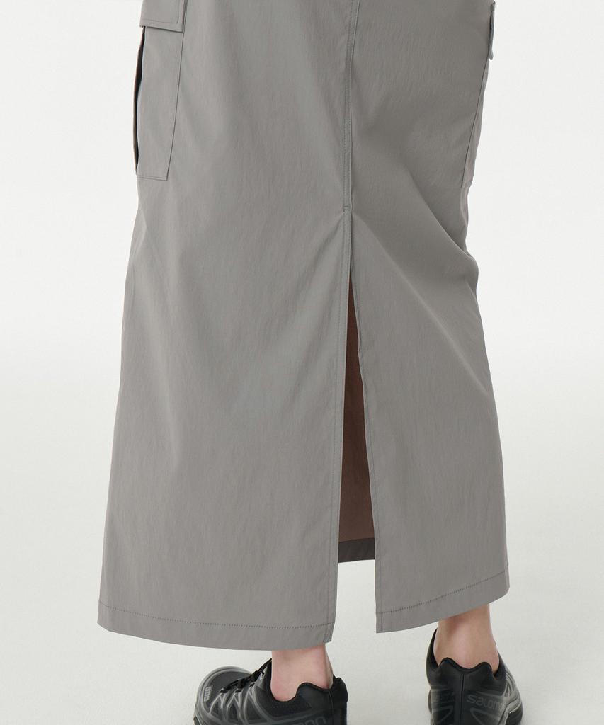 Musinsa Standard Woman Women'S Cargo Maxi Skirt [Light Grey]