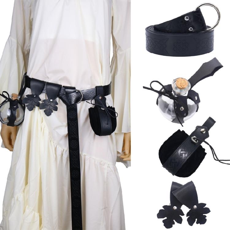 1 Set Medieval Renaissance Costume Set Belt Potion Bottle Mug Holder Skirt Hikes Halloween Renaissance Accessories