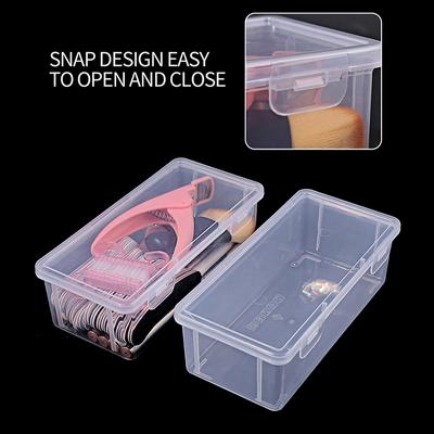 Staubdichte Aufbewahrungsbox für Nagelkunstwerkzeuge, Aufbewahrungsbox für Make-up-Pinsel, transparente Kunststoff-Vitrine für Make-up-Schmuck