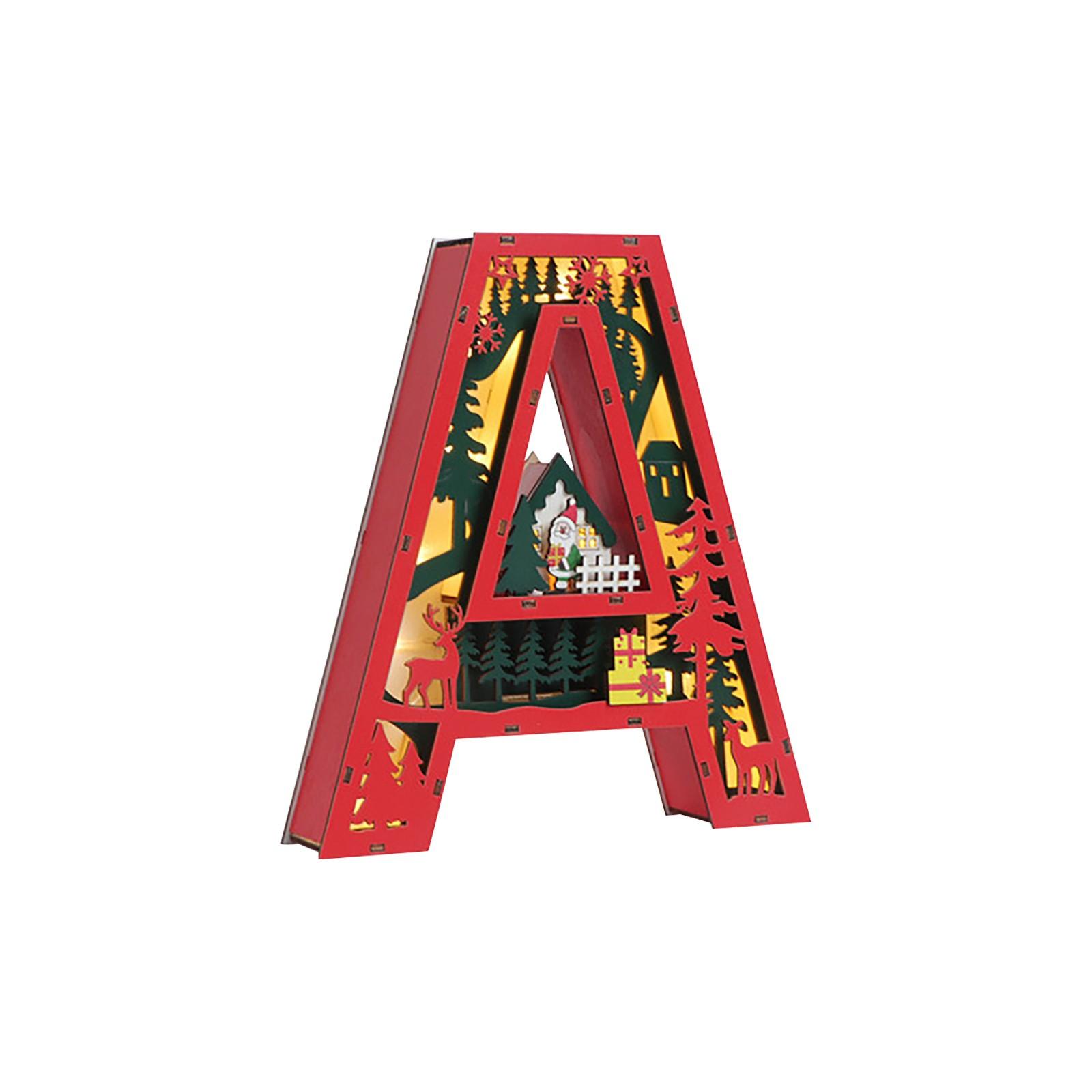 

Деревянные буквы светящиеся украшения рождественские персонализированные модные украшения для дома ремесленная лампа One Size