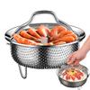 Stainless Steel Steamer Basket Heat Resistant Multifunctional Metal Colander With Handle Bun Vegetable Steaming Basket For