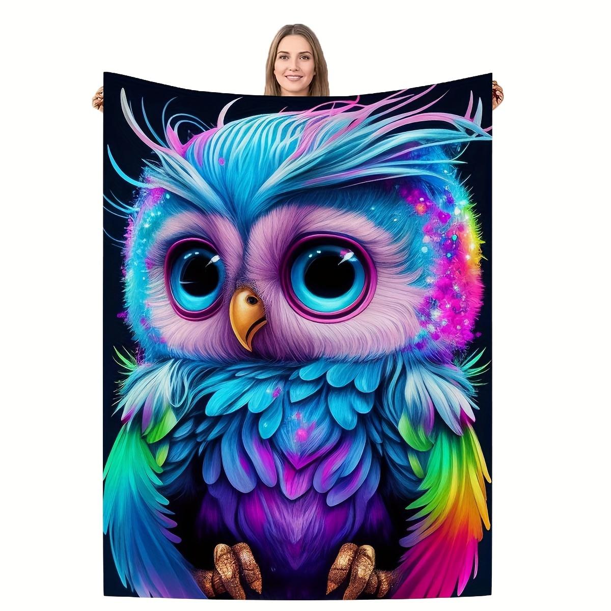 

Colorful Owl Pattern Printed Blanket Contemporary Style Blanket Travel Sofa Bed Office Home Decoration Birthday Gift Blankets 30x40in