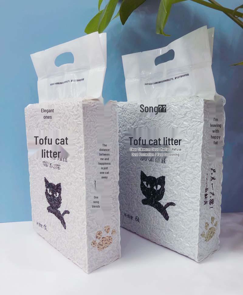 Green Tea Activated Carbon Tofu Cat Litter - 6L, Dust-Free, 2mm, Deodorizing Pet Supplies