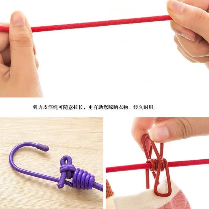 Convenience Portable Belt Clip Clothesline Travel Portable Retractable  Tools Windproof Clothesline Accessories Supplies