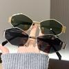 Fashion polygonal metal sunglasses for women high end trendy street photography accessory stylish UV protection