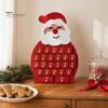 Mini Ornament Holder Wooden Santa Snowman Advent Calendar, 24-Day Countdown Box with Calendar Numbered Drawers, Christmas Tabletop Decor, Candy