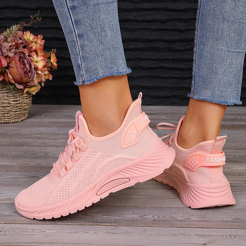 Lucyever  Mesh Breathable Women Sneakers Casual Thick Bottom Lace-up Vulcanized Shoes Ladies Platform Sneaker Shoes Woman 43