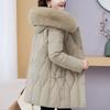 Winter Jackets Middle Age Woman Plus Size Outerwears Hooded Faux Fur Collar Thick Warm Casual Winter Coat Female Parkas
