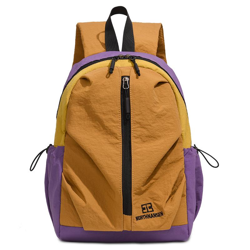 

Color Block Lightweight Waterproof Backpack for Outdoor Sports and Travel - Small Size for Students 23x12x35 cm