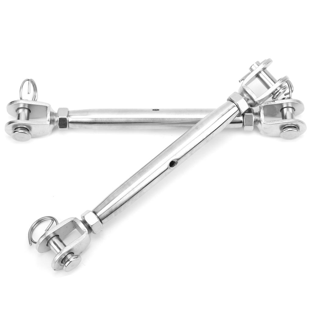 2pcs Jaw and Jaw Turnbuckle Stainless Steel Turnbuckle Rigging Screw Jaw for Wire Rope Cable