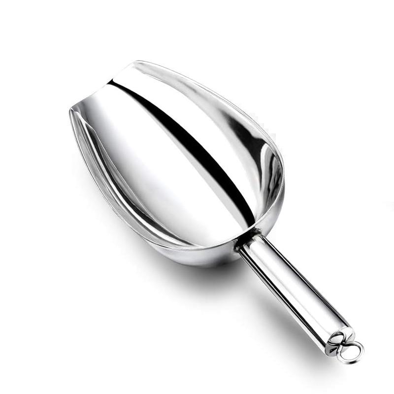 Stainless Steel Ice Shovel Multifunctional Ice Flour Sugar Scoop with Ounce Ice Scooper for Ice Maker Bar Kitchen Tool