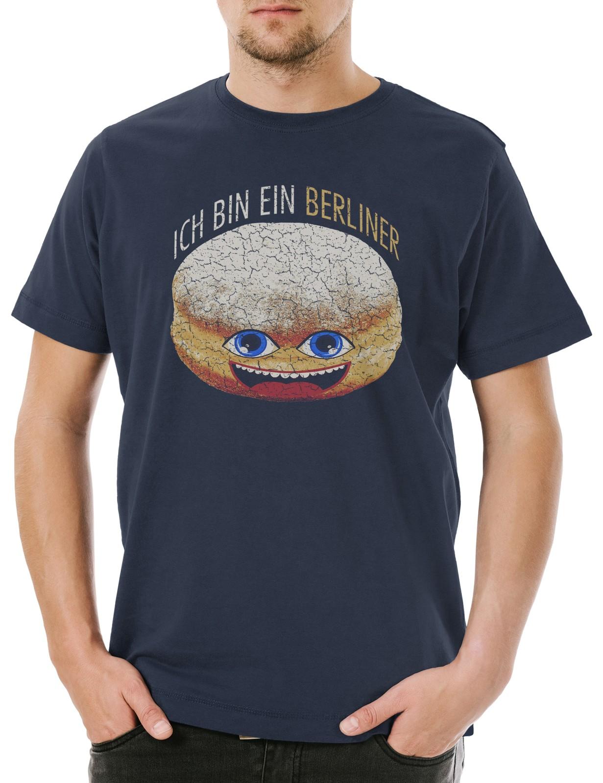 Ich Bin Ein Berliner Herren T-Shirt Mens Womens Tees Top JFK Kreppel Krebbl Krapfen Konditor Bäcker XL