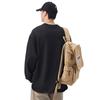 Air-layer Pearl-ground Sweatshirt Men's Round Neck Hem Slit Pullover Long-sleeved T-shirt Solid Color Base Shirt