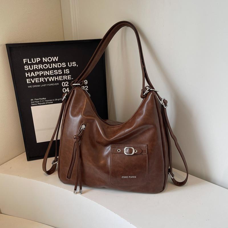 Retro Commuter Tote Bag Women's Large Capacity 2025 New Autumn and Winter Casual Shoulder Messenger Bag Multi-functional Backpack