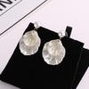 New Korean Style Temperament Pure White Pearl Shell Stud Earrings for Women Wedding Birthday Jewelry Sweet Gift Ladies Vintage