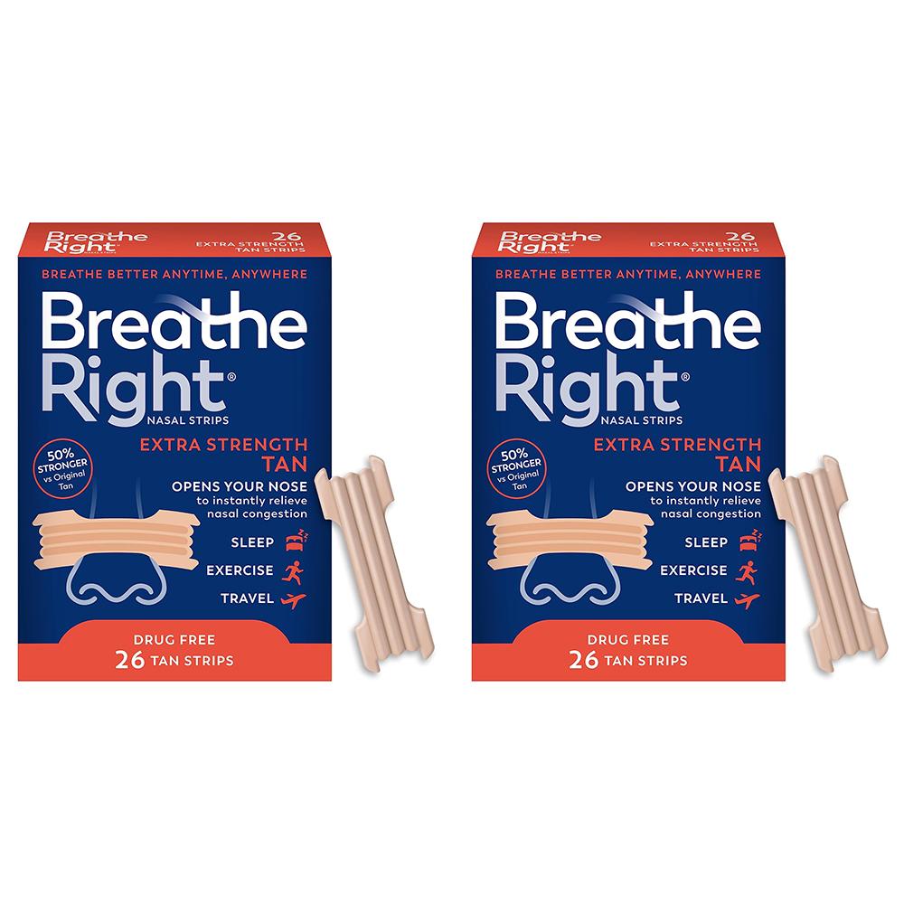 Breathe Right Nasenstreifen Extra Stark Beige Nasenstreifen, Schnarchen Stoppen Medikamentenfreie Schnarchlösung & Sofortige Nasenverstopfung