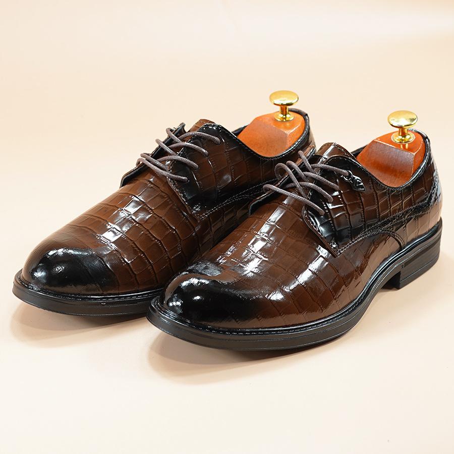

2025 new men s leather shoes men s spring British formal wear business casual pointed men s shoes wedding shoes hairdresser shoes 44