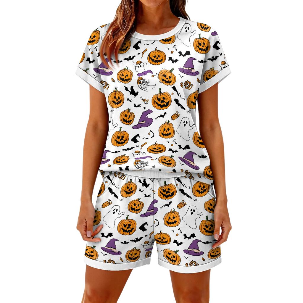 Women's Casual Loose Fit Top and Shorts Set with 3/4 Sleeve Comfortable Lightweight Fabric Stylish Printed Design Suitable for Everyday Wear