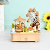 Classical Melodies Musical Rotating Carousels Ferris Wheel Wooden Music Box Ornament Gift For Kids Adults Home Decors