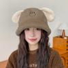 Puppy Ears Plush Bucket Hat Female Winter Cute Student Versatile Small Face Thickened Warm Basin Hat