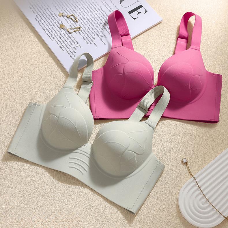 Large Size Push Up Bra Women's Thin Underwear Women's Full Cup Bra No Steel Ring Bra Adjustable Anti Sagging Bra