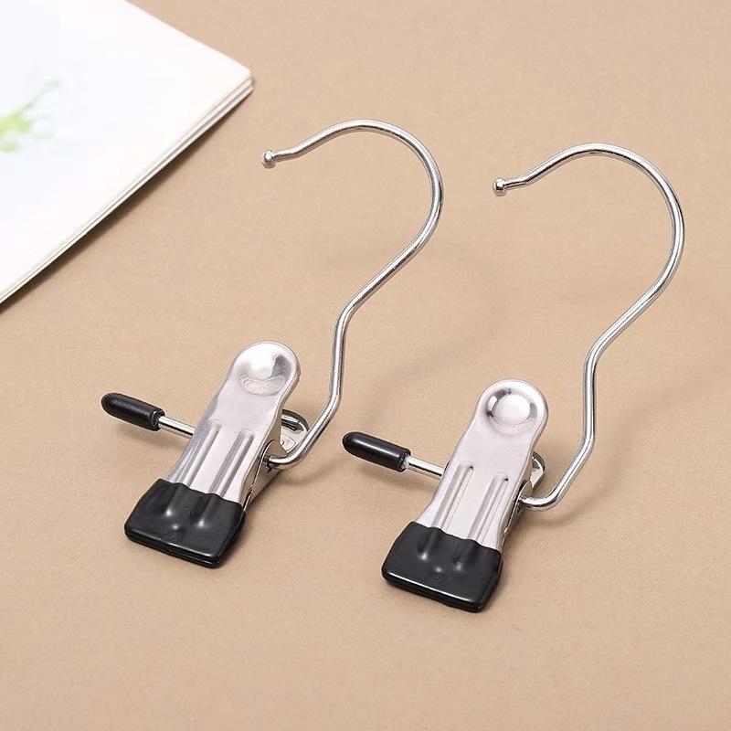 10pcs Stainless Steel Clothespin Clips Laundry Hanging Hooks Clip Multipurpose Boot Organizer Portable Home Storage Hangers