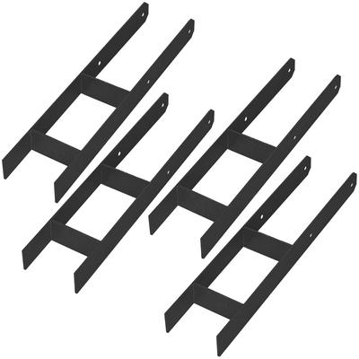 Kotarbau® H-Post Base For Embedding Bracket Anchor Black Galvanized Steel 120 Mm Set Of 4
