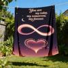1pc Infinity Heart Outdoor Flannel Blanket Soft All Season Polyester Throw , Perfect for Picnics & Travel , Picnic Accessory