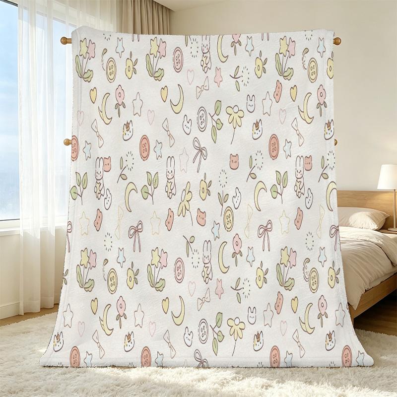 Flannel Fleece Throw Blanket - No Shedding Soft Warm Cute Blanket for Home Lounge, Cozy Holiday Decor for Christmas & Halloween