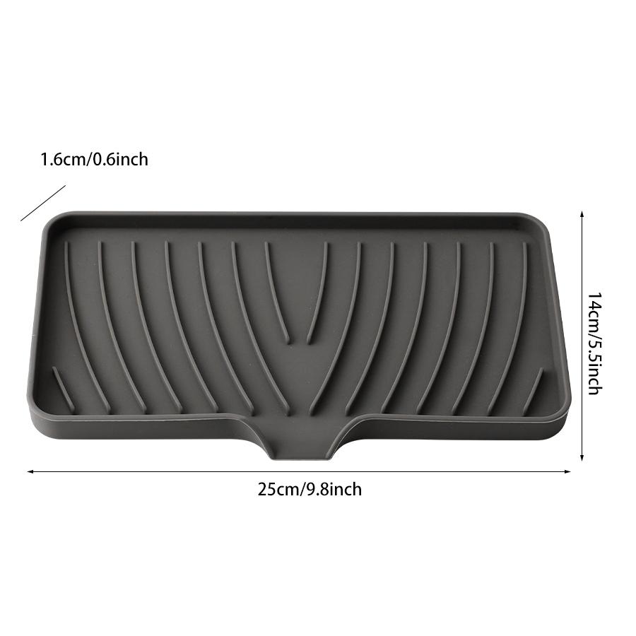 Silicone Kitchen Mat Sink Drain Mat Kitchen Cutlery Tray Diversion Type Non-punched Soap Box Bathroom Storage