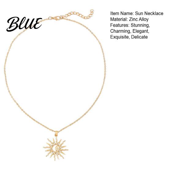 Wear-resistant Necklace Gold Plated Sun for Women Moon Temperament Enhancing