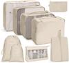 Travel Storage Bag Set Six-Piece Set Seven-Piece Eight-Piece Set Folding Toilet Bag Clothes Storage Bag Bundle Travel Bag