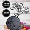 Metal Wall Decor Bless This Home with Heart Cross Accent Living Room Porch Art